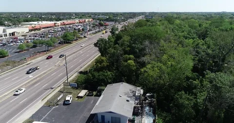 Drone Aerial view construction New Port Richey Pasco County Florida Stock Footage 105366202