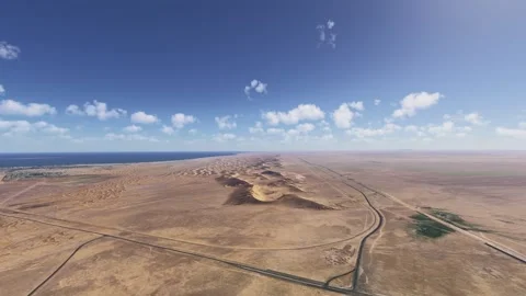 Drone aerial view of Dune 7 in Walvis Bay. Namibia 库存影片 328279468