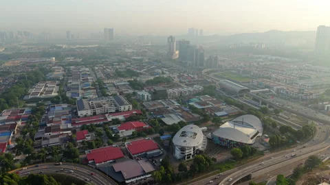 Drone Aerial View of Elevated Rail Transit and Industrial Solar Rooftops 動画素材 332199049