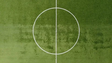 Drone aerial view of empty soccer field without players during Covid-19 Coronavi Stock Footage 137901663