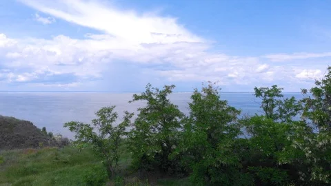Drone. Aerial view. Flight along the coast Stock Footage 128711718