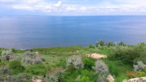 Drone. Aerial view. Flight along the coast Stock Footage 128711766