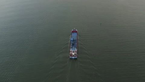 Drone aerial view of general cargo ship in Finland. Stock Footage 132114058