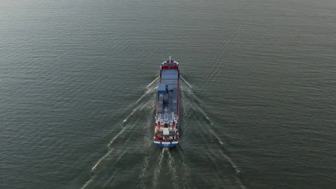 Drone aerial view of general cargo ship in Finland. Stock Footage 132123483