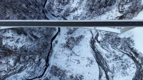 Drone Aerial View of high bridge in Switzerland 스톡 동영상 329558279