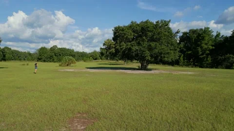 Drone Aerial view Jay B. Starkey Wilderness Park Pasco County FL Stock Footage 199438889