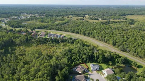 Drone Aerial view Jay B. Starkey Wilderness Park Pasco County FL Stock Footage 199439159