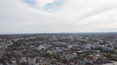 The drone aerial view of Leipzig, Germany. Leipzig is the largest city in the Stock-Footage 325364633