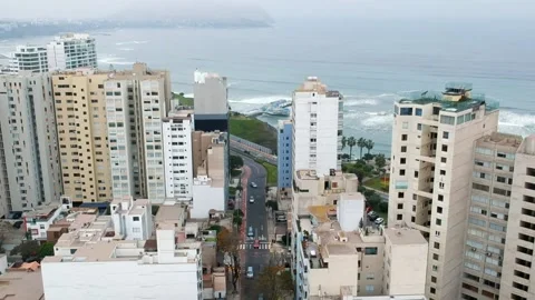 Drone aerial view of Lima, Peru showing ... | Stock Video | Pond5