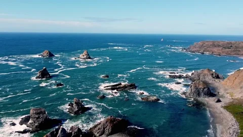 Drone aerial view of Lone Ranch Beach Stock Footage 229349949