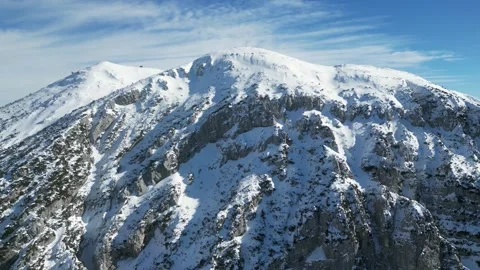 Drone Aerial View from Monte Altissimo Summit – Sunny Alpine Peaks and Winter 動画素材 331223864
