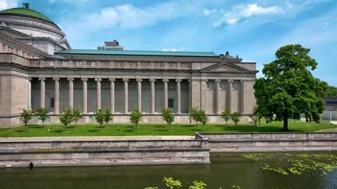 Drone Aerial View of Museum of Science and Industry Chicago Stock Footage 279755992