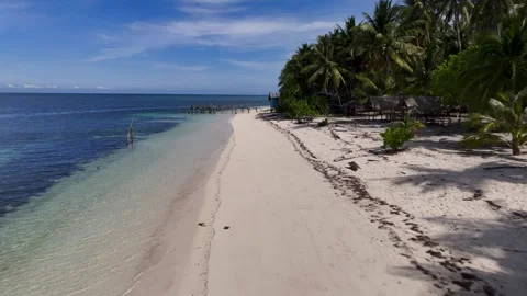 Drone Aerial View of Norma Beach in a Tropical Island in Balabac, Philippines. Video stock 330056826