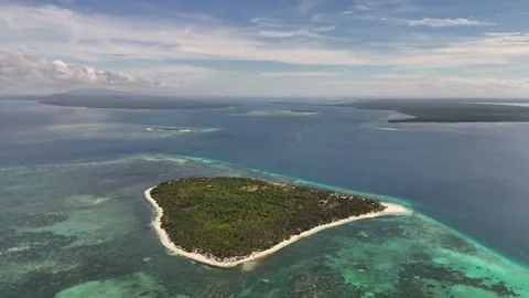 Drone Aerial View of Norma Beach in a Tropical Island in Balabac, Philippines. Stock Footage 330056931