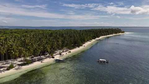 Drone Aerial View of Norma Beach in a Tropical Island in Balabac, Philippines. Stock Footage 330056942