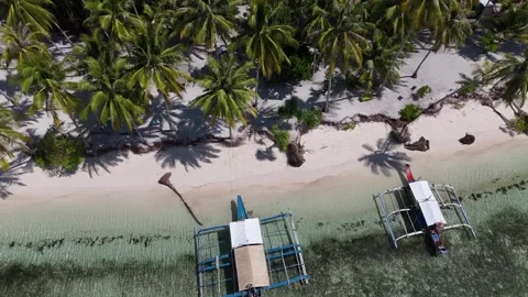 Drone Aerial View of Norma Beach in a Tropical Island in Balabac, Philippines. Stock Footage 330056961