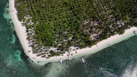 Drone Aerial View of Norma Beach in a Tropical Island in Balabac, Philippines. Stock Footage 330056971
