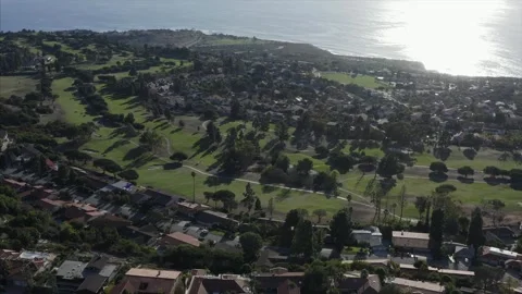 Drone Aerial View of the Ocean Community of Rancho Palos Verdes California Stock-Footage 335298535