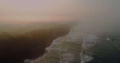 Drone Aerial View of Ocean Wave Patterns Forming Natural Textures Stock Footage 329657704