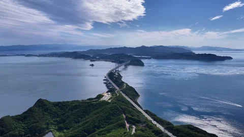 Drone Aerial View of Onaruto Bridge over Naruto Strait, Japan Stock Footage 342251370