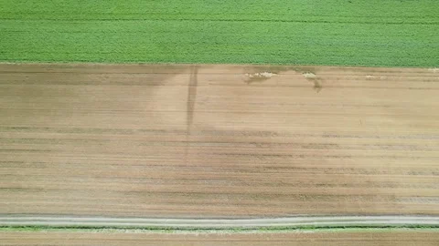 Drone aerial view over cereal and potato fields in summer, agricultural bac.. Stock Footage 288635862