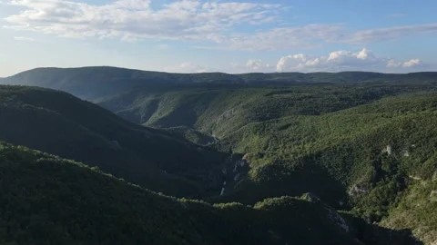Drone aerial view over the gorge canyon in summer day in Serbia Europe 動画素材 220899027