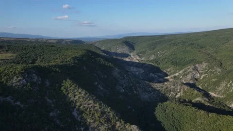 Drone aerial view over the gorge canyon in summer day in Serbia Europe 動画素材 220899034