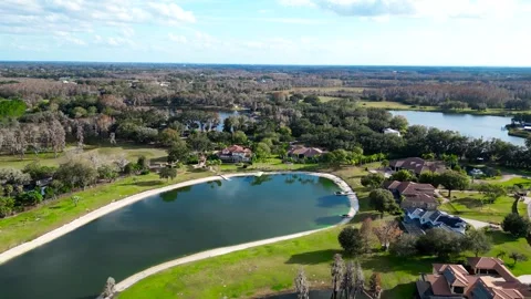 Drone Aerial view Pasco County, Odessa, FL 33556 Stock Footage 260733013