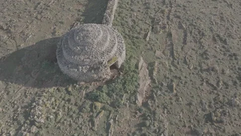 Drone aerial view of Punta Nati Barraques in Menorca, Balearic Islands - Dlog Stock Footage 246535612