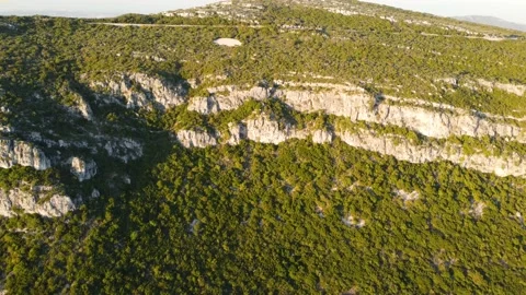 Drone Aerial View of Serra da Arrábida Hill in Portugal Stock Footage 145701976