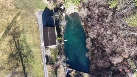 Drone Aerial View of  a small river dam 스톡 동영상 329014080
