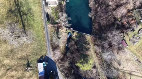 Drone Aerial View of a small river dam 스톡 동영상 329014096