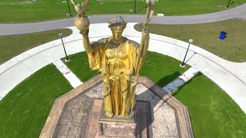 Drone Aerial View of Statue of the Republic in Jackson Park, Chicago 4K Video stock 279755035