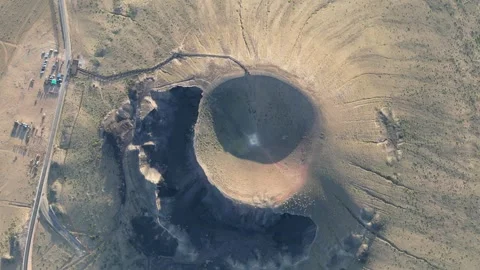 Drone Aerial View of Ulanhada 3rd Volcano, 4K Video stock 252031874