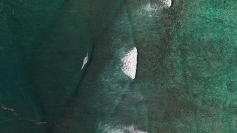 Drone Aerial view Waves Ocean Reef Indonesia Video stock 330474948