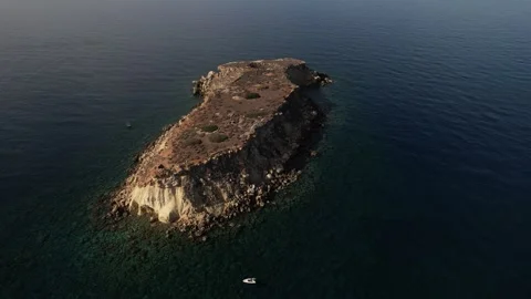 Drone aerial  view of Yeronisos, or Holy Island on the west coast of Cyprus 動画素材 330436064