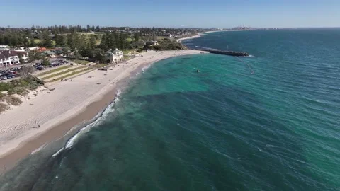 Drone Aerials of Cottesloe Beach in Perth Western Australia Stock Footage