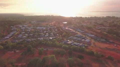 Drone Aerials Of Weipa Town In Far North Queensland At Sunset 動画素材 248368189