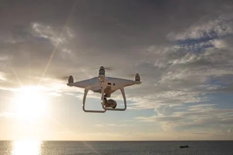 Drone against the cloudy sky Fotos de archivo