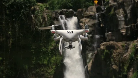 Drone against a waterfall Stock Footage 98515967