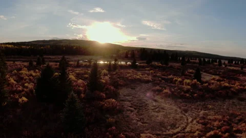 Drone Alberta and Sunset Stock Footage 218638905