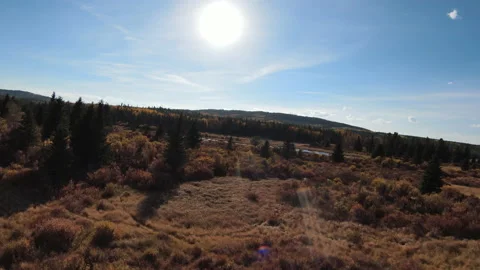 Drone in Alberta with the Sunshine Stock Footage 218636204
