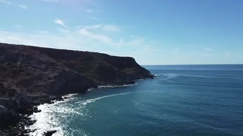 Drone along the cliffs above the sea. Stock Footage 172551479