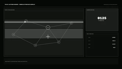 Drone Altitude Data Display HUD Seamless Loop Stock Footage 342246459