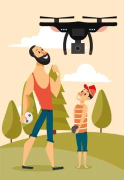 Drone and quadrocopter theme Stock Illustration