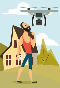 Drone and quadrocopter theme Stock Illustration