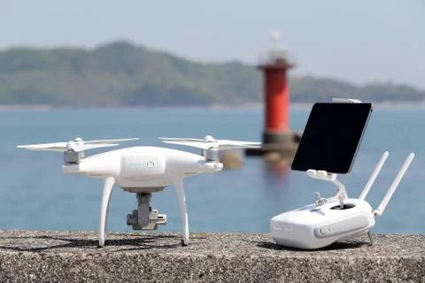 Drone and remote controller Stock Photos