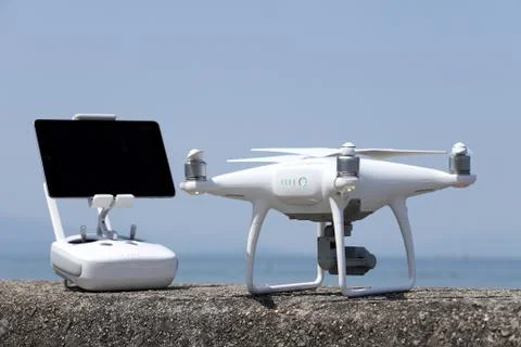 Drone and remote controller Foto stock