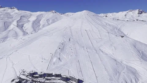 Drone Approach to La Parva Ski Slopes Andes Chile 4K Stock Footage 342764710