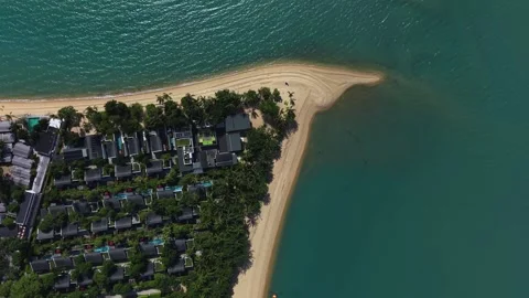 Drone Approach to Luxury Beach Resort Stock Footage 336319705